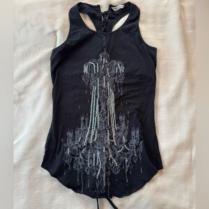Guess Black Chandelier Graphic Tank Top